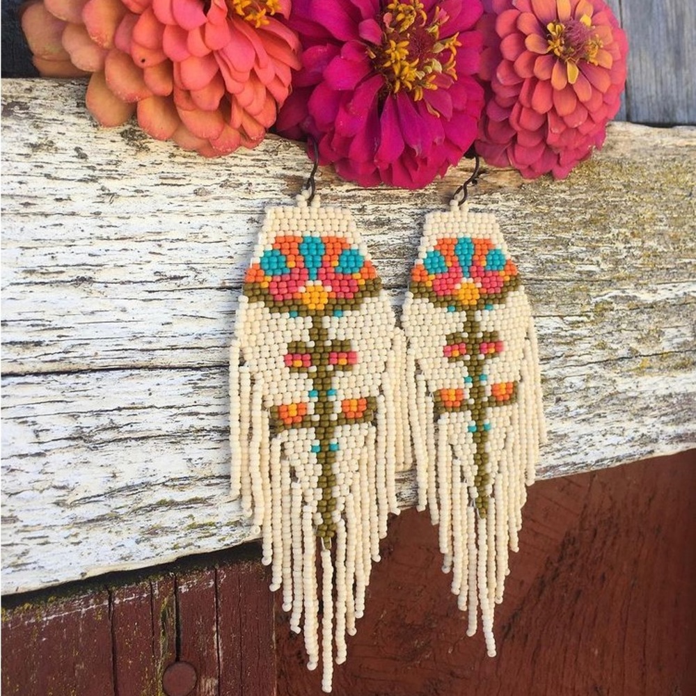 Custom Boho Beaded Chandelier Earrings